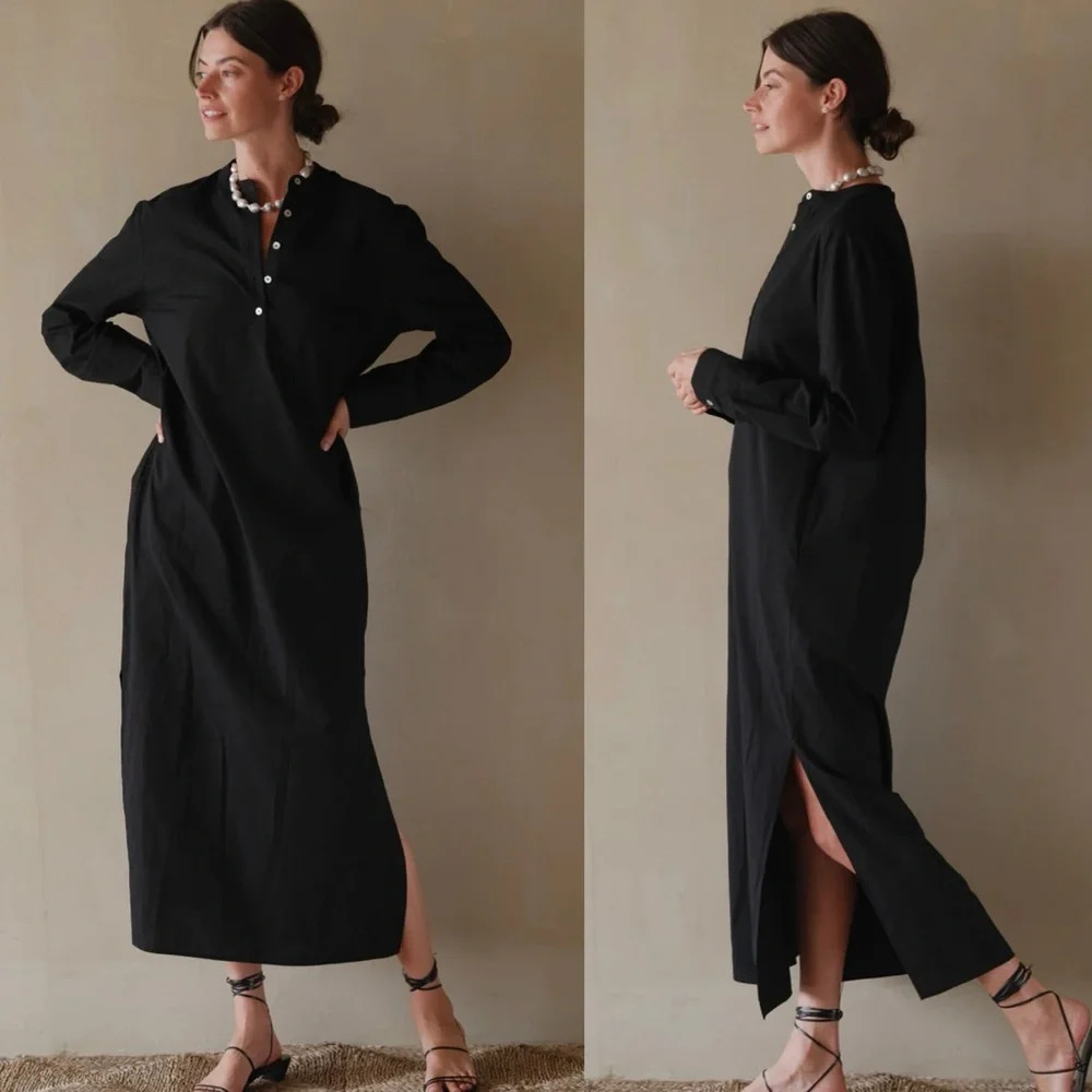 DONNI. Sandwash Mandarin Dress - Picture 1 of 9